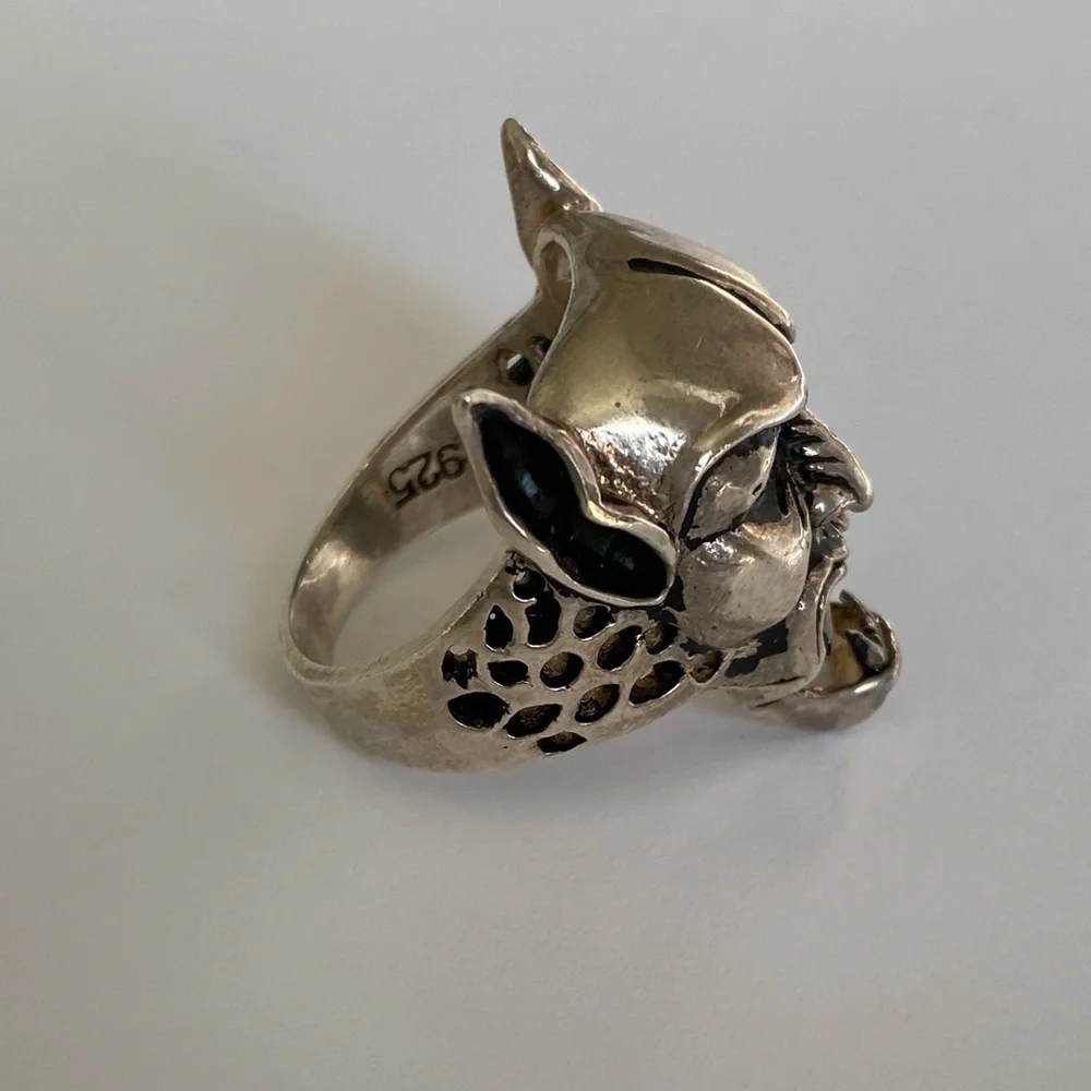 925 sterling silver devil man skull ring